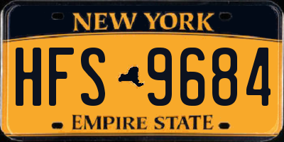 NY license plate HFS9684