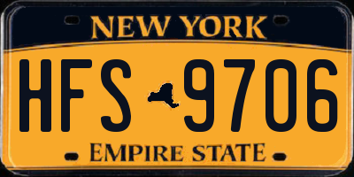 NY license plate HFS9706