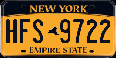 NY license plate HFS9722