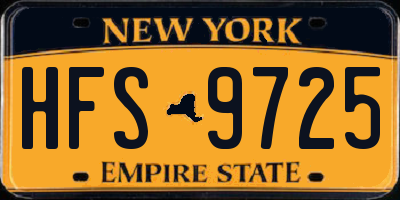 NY license plate HFS9725