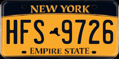 NY license plate HFS9726
