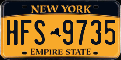 NY license plate HFS9735