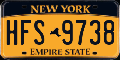 NY license plate HFS9738