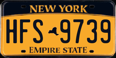 NY license plate HFS9739