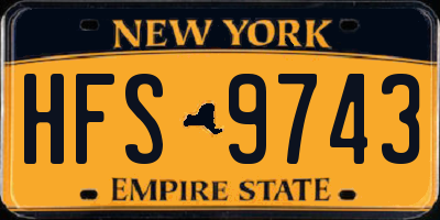 NY license plate HFS9743