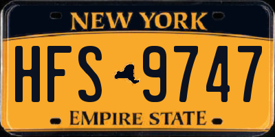 NY license plate HFS9747