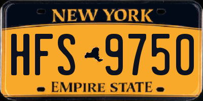 NY license plate HFS9750