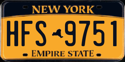 NY license plate HFS9751