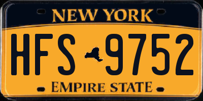 NY license plate HFS9752