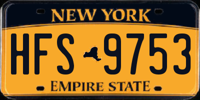 NY license plate HFS9753