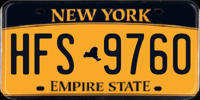 NY license plate HFS9760