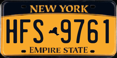 NY license plate HFS9761