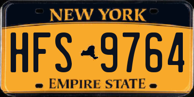 NY license plate HFS9764