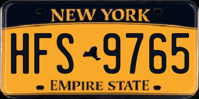 NY license plate HFS9765