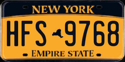 NY license plate HFS9768