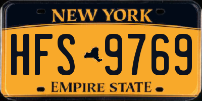 NY license plate HFS9769