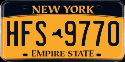 NY license plate HFS9770