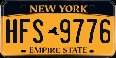 NY license plate HFS9776