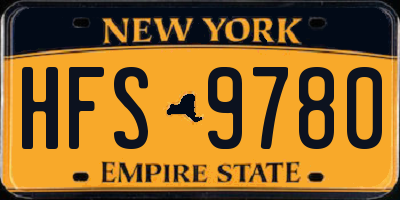 NY license plate HFS9780