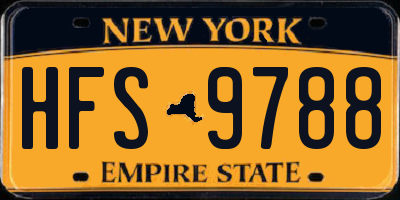 NY license plate HFS9788