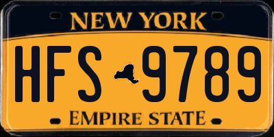 NY license plate HFS9789