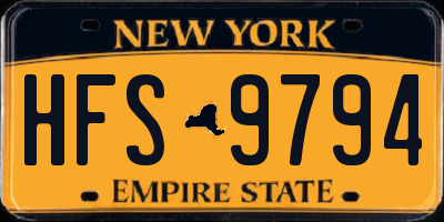 NY license plate HFS9794