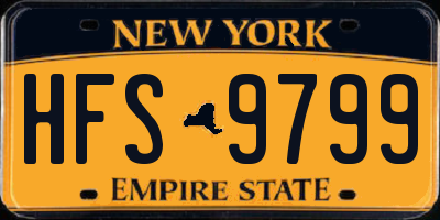 NY license plate HFS9799