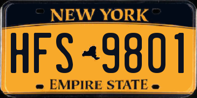 NY license plate HFS9801