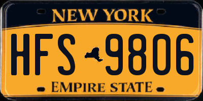 NY license plate HFS9806