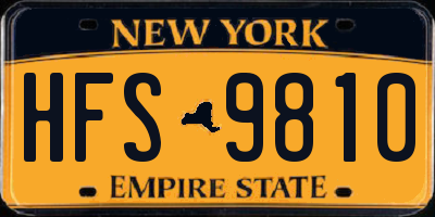 NY license plate HFS9810