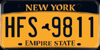 NY license plate HFS9811