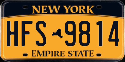 NY license plate HFS9814