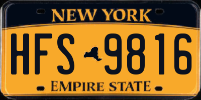 NY license plate HFS9816