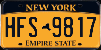 NY license plate HFS9817