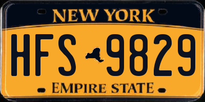 NY license plate HFS9829