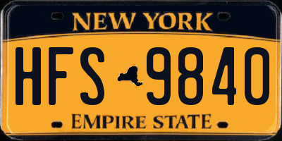 NY license plate HFS9840