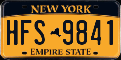 NY license plate HFS9841
