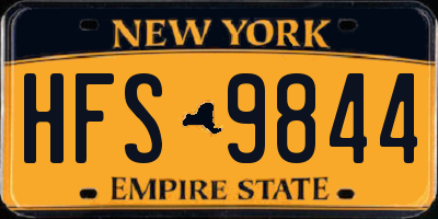 NY license plate HFS9844