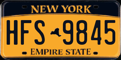 NY license plate HFS9845
