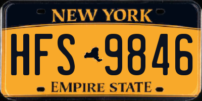 NY license plate HFS9846