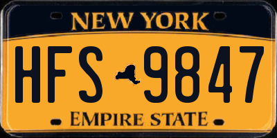 NY license plate HFS9847
