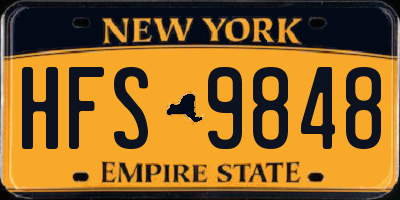 NY license plate HFS9848