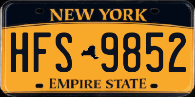 NY license plate HFS9852