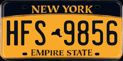 NY license plate HFS9856