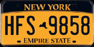 NY license plate HFS9858