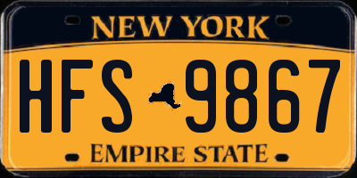NY license plate HFS9867