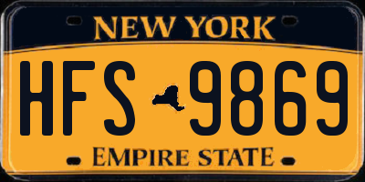 NY license plate HFS9869