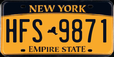 NY license plate HFS9871