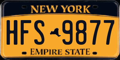 NY license plate HFS9877