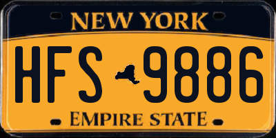 NY license plate HFS9886